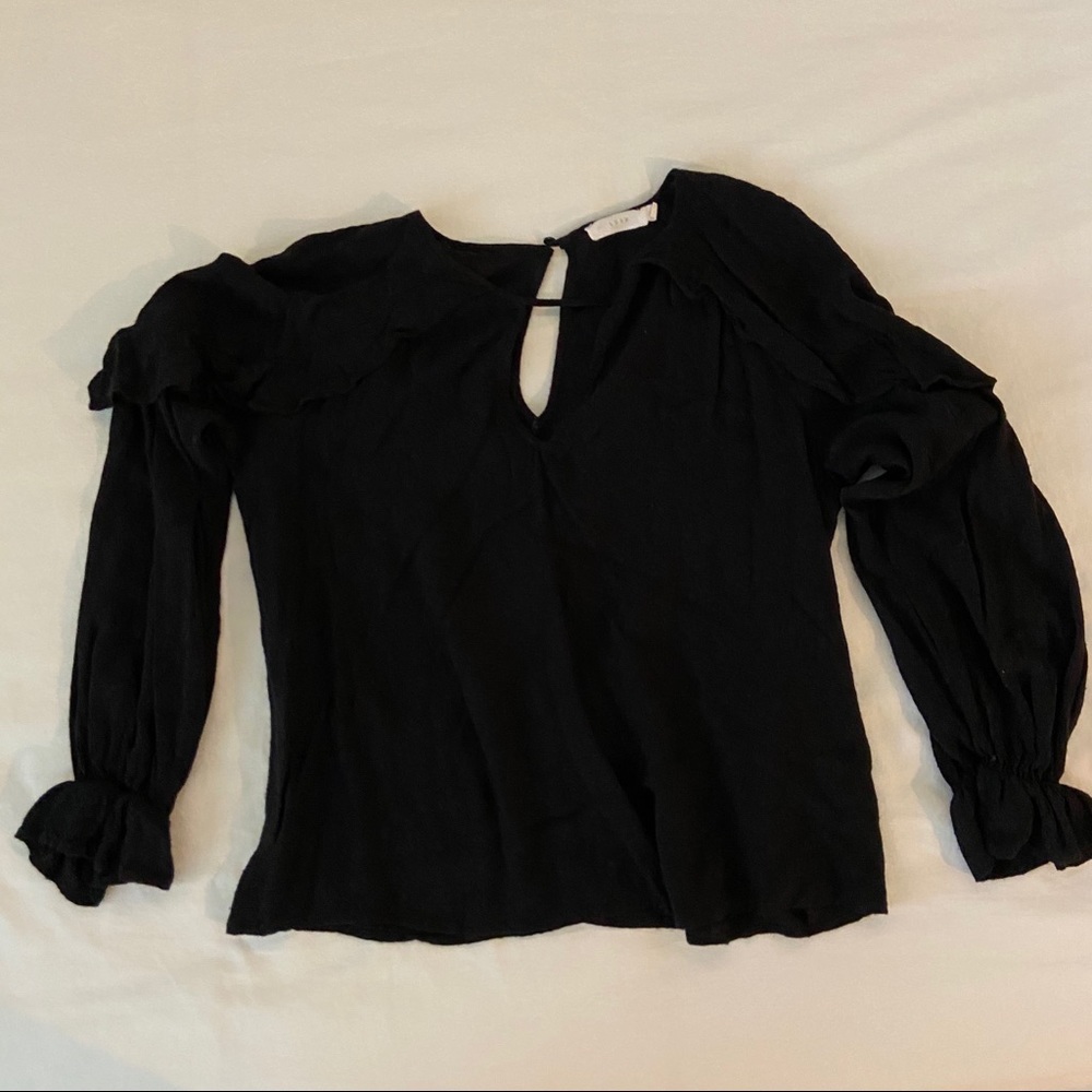 Black Ruffled Top - Picture 2 of 3